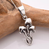 P1212 - 925 silver triple toadstool pendant
