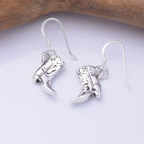 E921 - 925 silver cowboy boot earrings