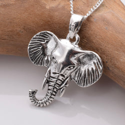 P1053 - 925 silver elephant head pendant