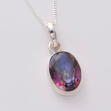 P1112 - 925 silver mystic topaz pendant