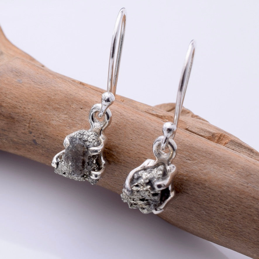 E939 - 925 silver iron pyrites earrings