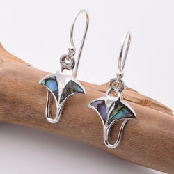 E812 - 925 silver abalone stingray earrings