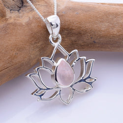 P1343 - 925 silver  lotus flower RQ pendant