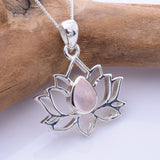 P1343 - 925 silver  lotus flower RQ pendant