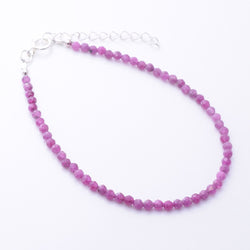 B086 - 925 silver ruby 2mm faceted bracelet