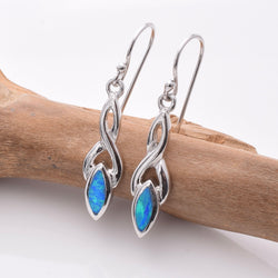 E818 - 925 silver imm opal celtic earrings
