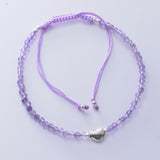 B088 - 925 silver amethyst 2mm faceted bracelet