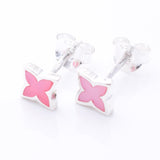 S1076 - 925 silver pink mop star stud earrings