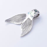 P1283 - 925 silver and abalone mermaid tail pendant