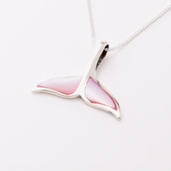 P1259 - 925 silver MOP pink whaletail pendant