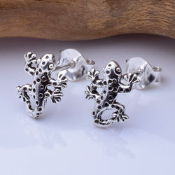 S984 - 925 silver gecko stud earrings