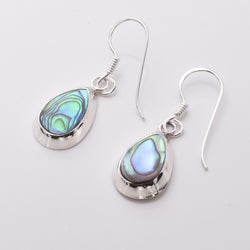 E810 - 925 silver abalone teardrop earrings