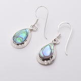 E810 - 925 silver abalone teardrop earrings