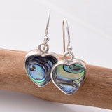 E785 - 925 silver abalone heart earrings