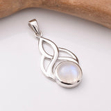 P1230 - 925 silver moonstone celtic pendant