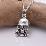 P821 - 925 silver Skull and Rose pendant