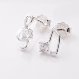 S890 - 925 silver CZ musical stud earrings