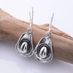 E938 - 925 silver cowboy hat earrings