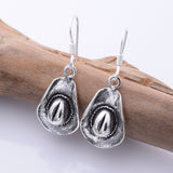 E938 - 925 silver cowboy hat earrings