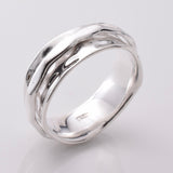 R327 - 925 silver hammered spinner ring