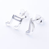 S1037 - 925 silver musical note stud earrings
