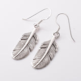 E751 - 925 Silver wide feather earrings