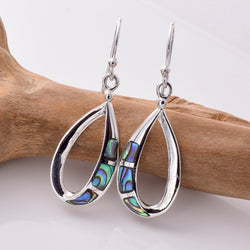 E787 - 925 silver abalone teardrop earrings