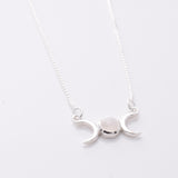 P1037 - 925 silver moonstone triple moon necklace