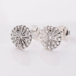 S911 - 925 silver round flower stud earrings