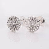 S911 - 925 silver round flower stud earrings