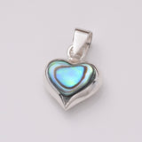P1113 - 925 silver double sided shell 10mm heart pendant