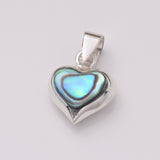 P1113 - 925 silver double sided shell 10mm heart pendant