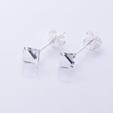 S1055 - 925 silver clear cube stud earrings