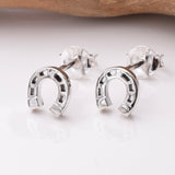 S970 - 925 silver horseshoe stud earrings
