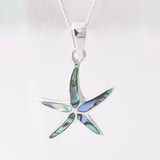 P1123 - 925 silver abalone starfish pendant