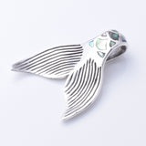P1283 - 925 silver and abalone mermaid tail pendant