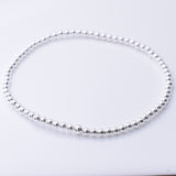B066 - 925 silver elasticated 2.5mm bead bracelet 17cm