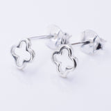 S1069 - 925 silver clover leaf stud earrings