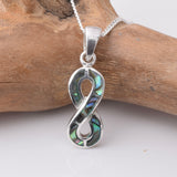 P1126 - 925 silver abalone infinity loop pendant