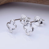 S1069 - 925 silver clover leaf stud earrings