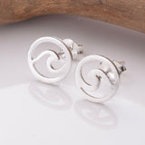 S967 - 925 silver wave stud earrings