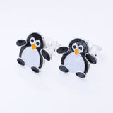 S1051 - 925 silver stamped Penguin stud earrings