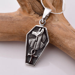 P1064 - 925 silver anubis coffin pendant