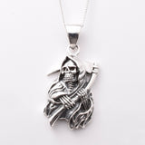 P1202 - 925 silver reaper with sickle pendant