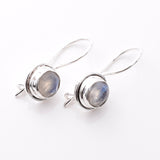 E907 - 925 silver moonstone facet round earrings