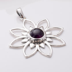 P1035 - 925 silver and amethyst mandala pendant