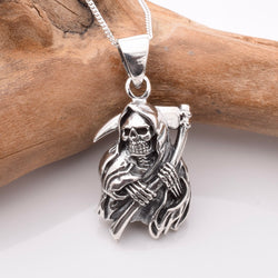 P1202 - 925 silver reaper with sickle pendant