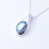 P1272 - 925 silver teardrop with abalone pendant