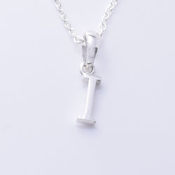 P1335 - I 925 silver initial pendant - I