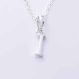 P1335 - I 925 silver initial pendant - I